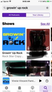Search Growin' Up Rock podcast on iTunes